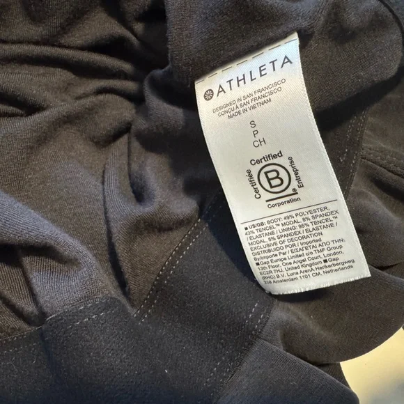 Athleta Seasoft Bubble Hem Hoodie Sweatshirt Black/Dark Gray - S - Picture 7 of 7